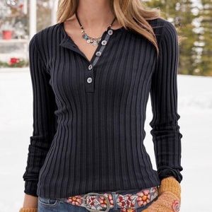 Sundance Legends Henley Long-sleeve Sweater